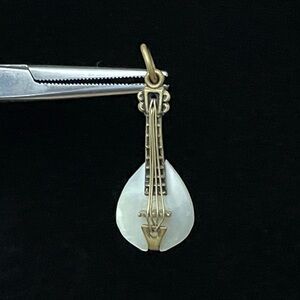 Vintage Mother Of Pearl Mandolin Brass.